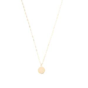 GOLDEN CLEF Gold/B Made In Italy 14kt Gold Initial Disc Pendant Necklace